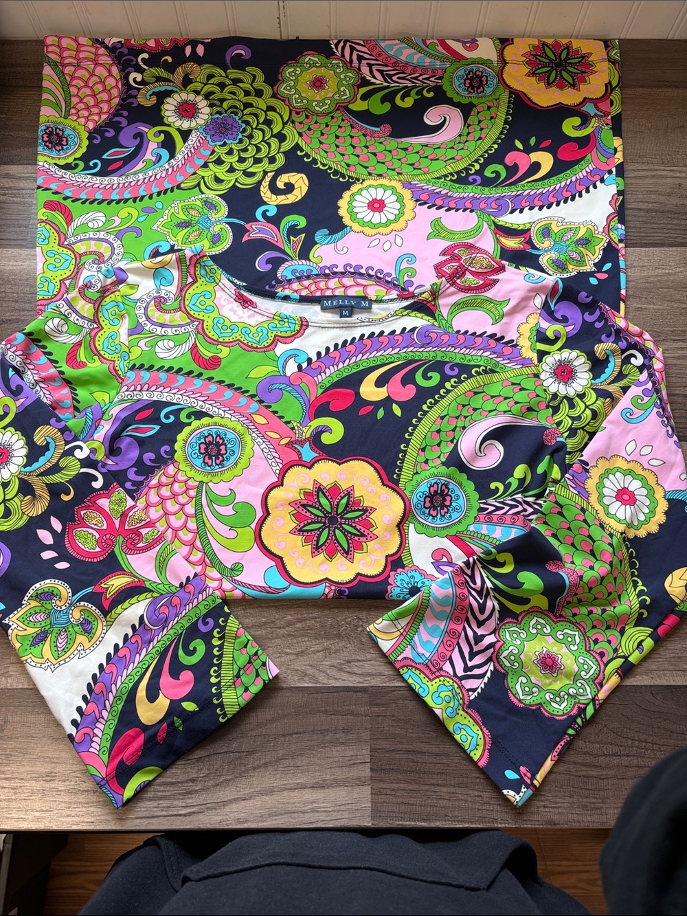 Melly M paisley print boatneck blouse in vibrant colors